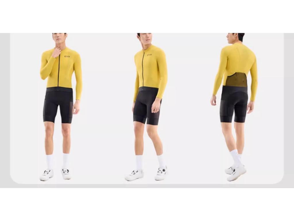 EVR Tech Men's Long Sleeve Cycling Jersey - Moisture-Wicking, UV Protection, Spring/Summer Road Bike Top