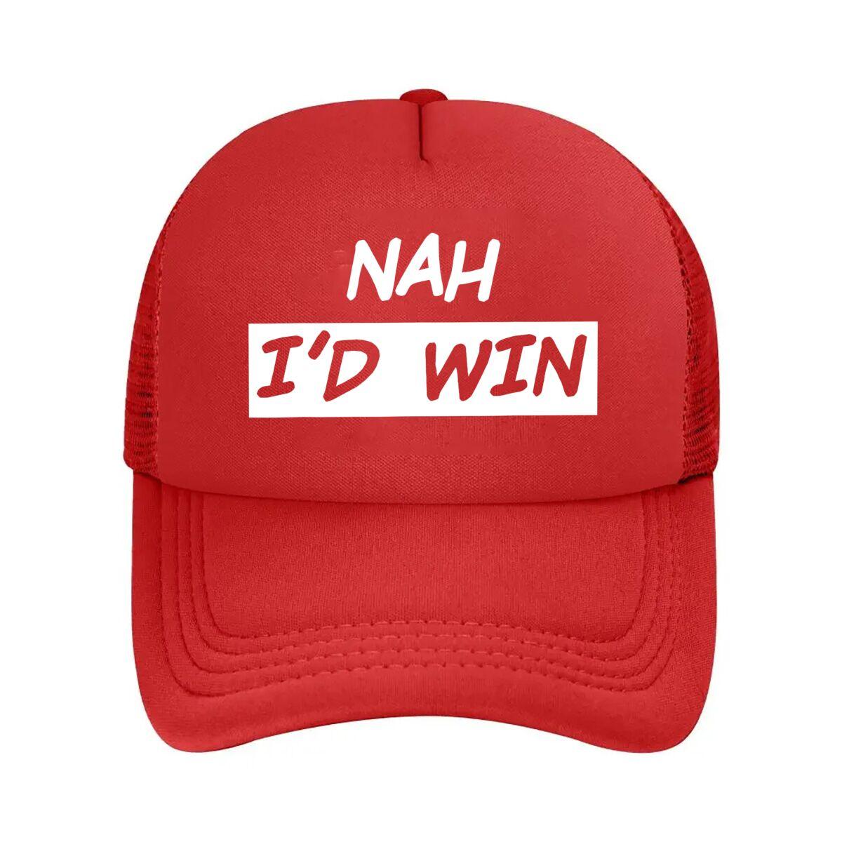 

NAH, I’D WIN Slogan Mesh Baseball Cap Fashion Hats Breathable Casual Casquette Outdoor For Unisex s And Women s One Size