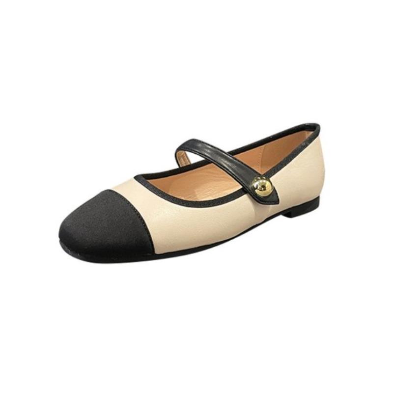 Fashion New Style Women Flat Shoes Fashionable and Versatile Square Toe French Mary Jane Shoes Women Summer Soft Soled Beanie Shoes