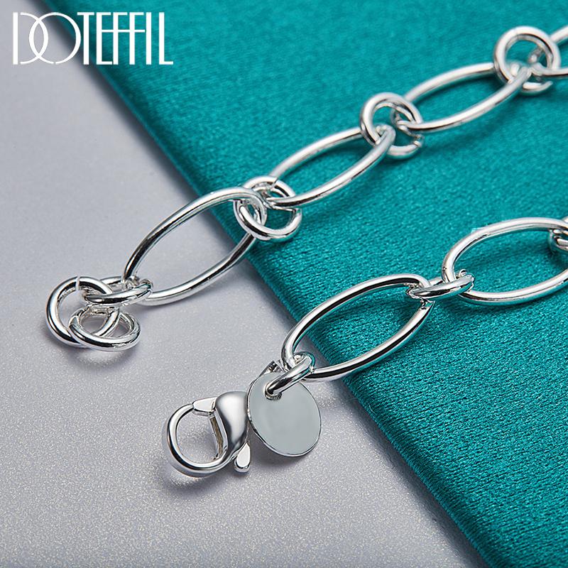 Oval Photo Frame Bracelet Fashion Gift Party Silver Jewelry