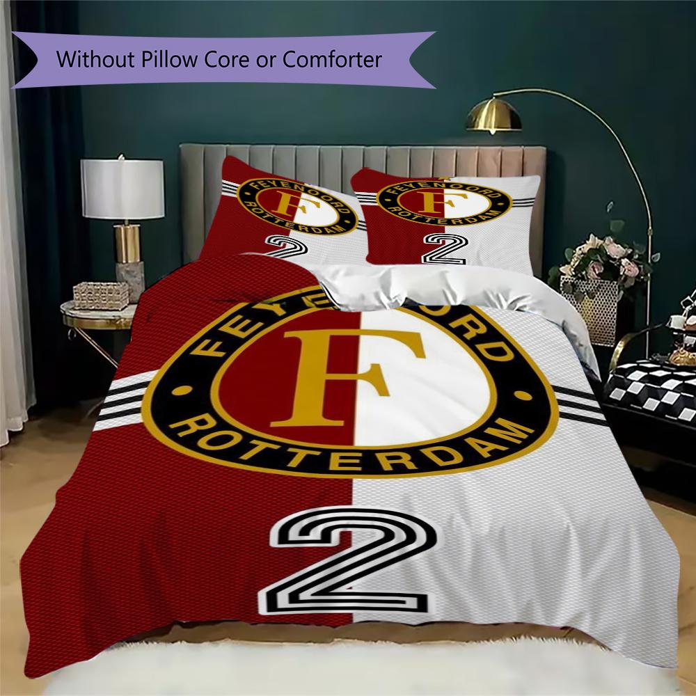Feyenoord Pattern Bedding Uilt Set Uilt Cover Pillowcase Home Decoration Birthday Gift (1 * Duvet Cover + 2 * Pillowcase Without Core)53