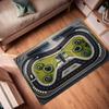 Racecar Themed Rug Checkered Flag Design Mat Children's Bedroom Decor Rug Carpet Adventure Track Washable Area