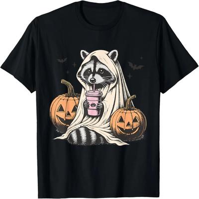 Uroczy Duch Szop Pracz Dynia Szop Pracz Kostium Miłośnik Halloween Koszulka
