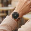 Montres de Luxe Or Rose pour Femme Simple Décontracté Dames Horloge à Quartz Maille d'Acier Bracelet Léopard Montre-Bracelet Femme Montre Femme