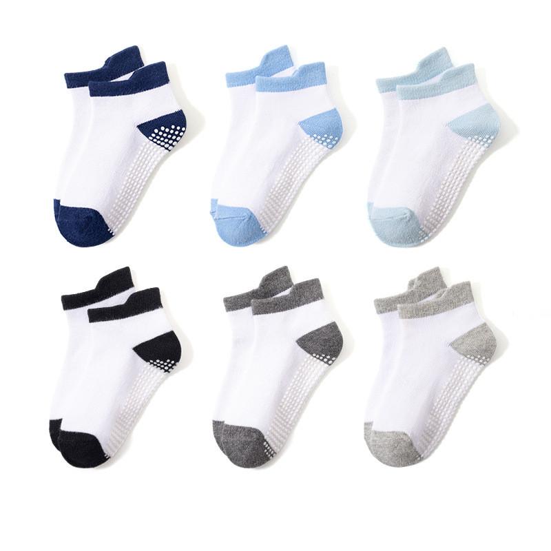 6 Paar 0-5 Jahre Rutschfeste Kindersocken mit Griff Kleine Mädchen Jungen Knöchelsocken Säuglinge Kleinkinder Kinder Bodensocken