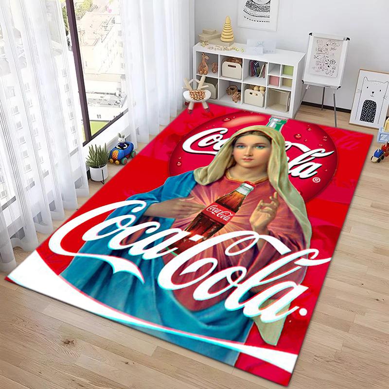 Christmas Gift Halloween Themed Cola Beverage Coca Cola Carpet Is Suitable for Living Room and Bedroom Doormats Office Balcony Decorative Carpet V27