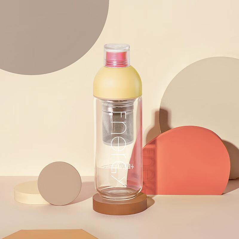 KAILIN Portable Cold Brew Glass Water Bottle with Tea Infuser
