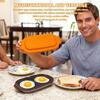 Microwave Cooker for Eggs Steak Bacons Simultaneous Cooking Heat Resistant Silicone Metal Breakfast Solution