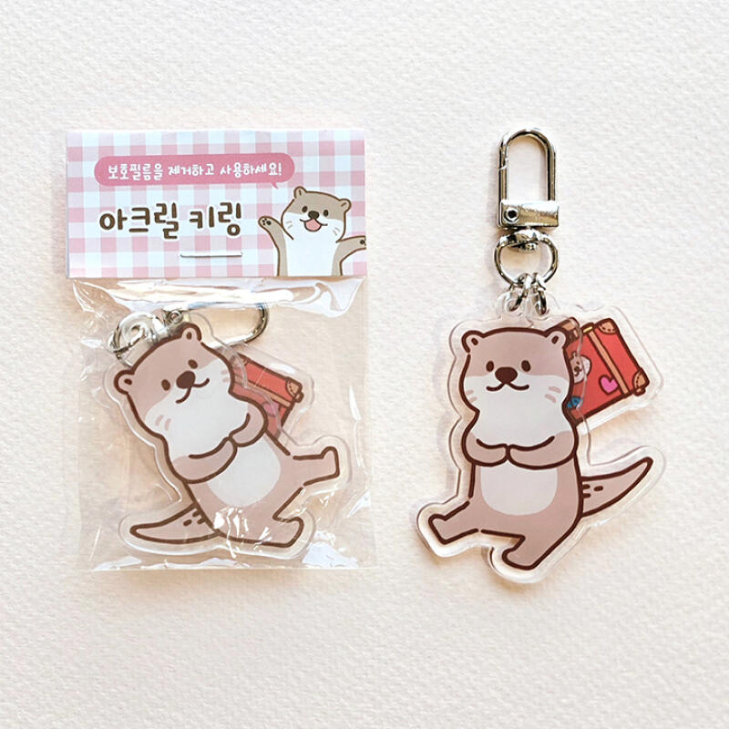 Acrylic travel keyring set of 2