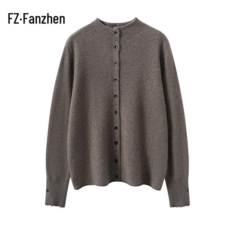 Fanzhen Women's High-Neck Cashmere Cardigan