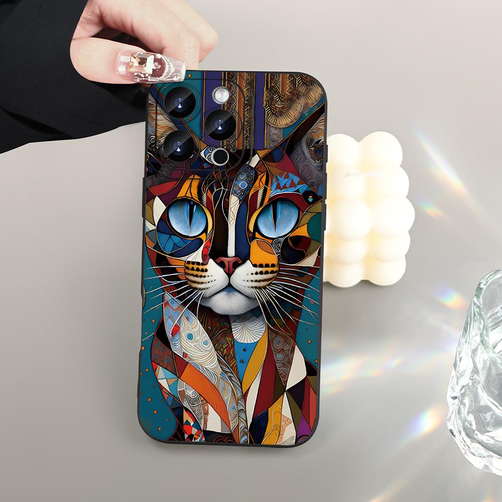 Creative Cat Pattern Mobile Phone Case Suitable for iPhone 17 16 15 14 13 12 11 Pro/ Max /Plus Anti-fall and Shockproof