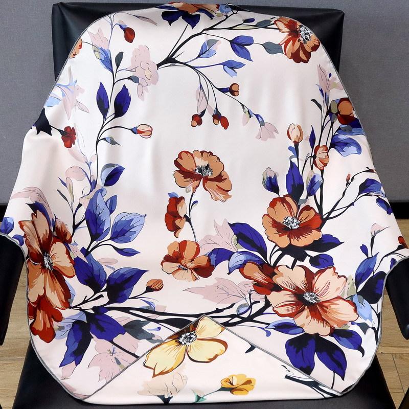 Blooming Begonia Heavy Silk 18 mmi Double Sided Printed Mulberry Silk Silk Scarf 90 Twill Silk Large Square Scarf Women 88*88cm