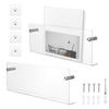 2 seturi Suport transparent din acril de perete Dreptunghiular Transparent 152x400x52mm Gaura: 10mm