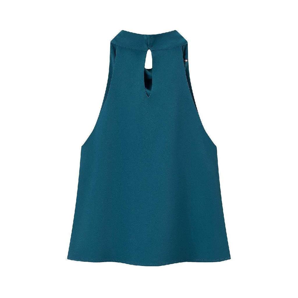 European Style Women's Autumn Halter Neck Top with Versatile Accessories - 2025 Design Sense