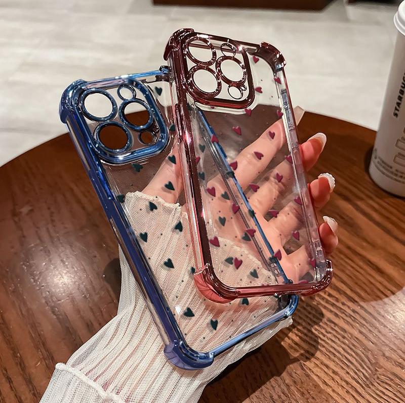Case For Redmi Note 15 4G Pro 5G Plus 14 13 Pro 5G 12 PRO Plating Little Love Heart Soft Cute Shockproof Transparent Cover