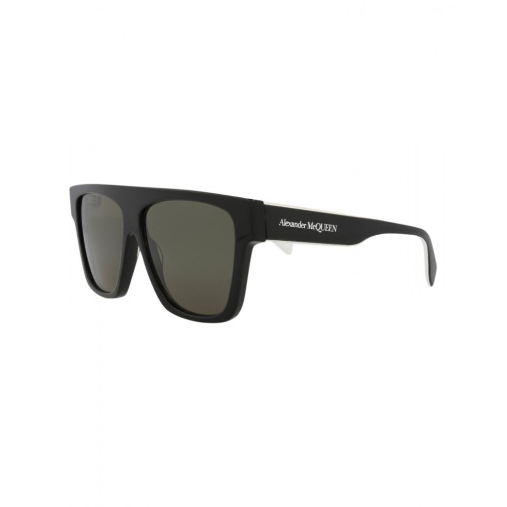 Alexander Mcqueen Square Frame Acetate Sunglasses Black Black Green
