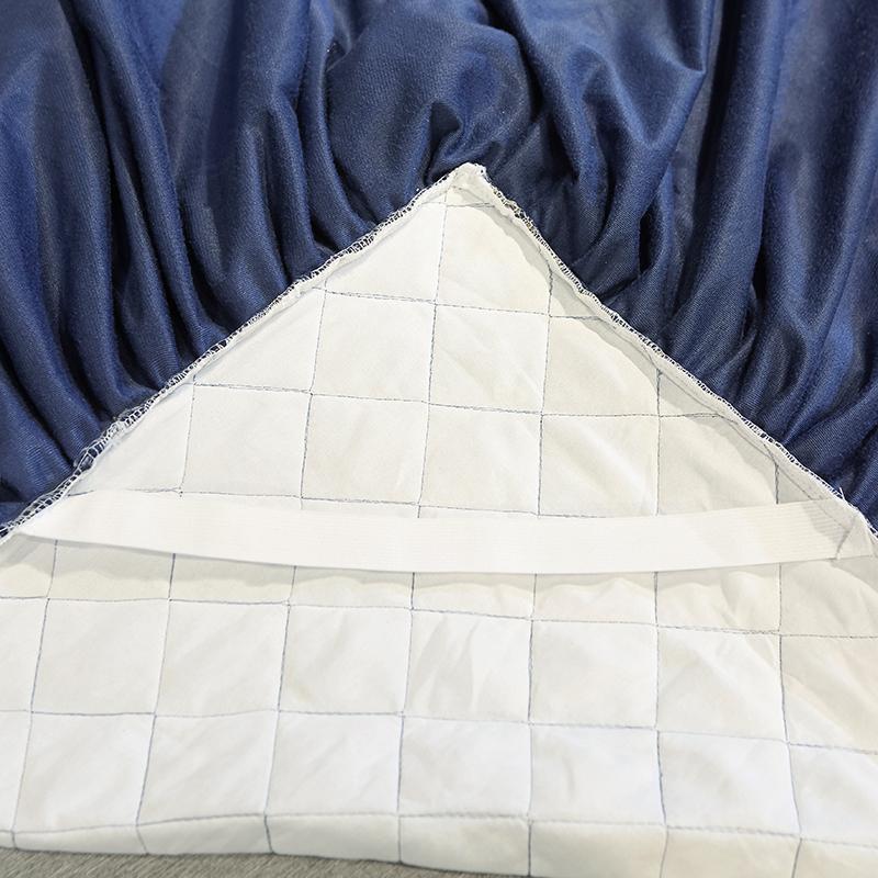 Cuvertură de pat de iarnă din dantelă de lux albastru închis, cuvertură de pat în stil european, din bumbac brodat, cuvertură de pat în stil european