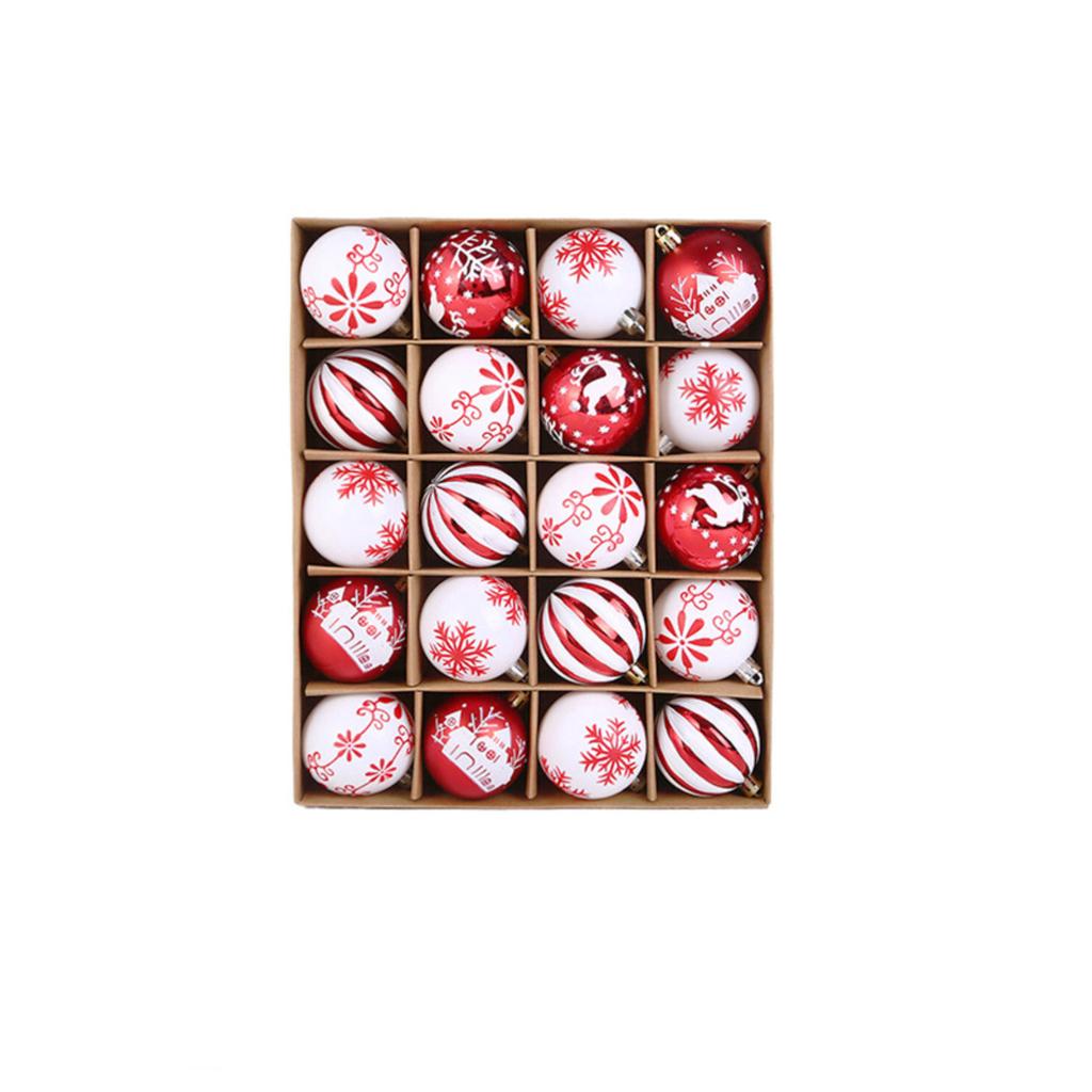 20-Pack Electroplated Plastic Christmas Balls - Mixed Color Glitter Ornaments With For Holiday Tree Decor