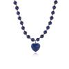 Collana con Ciondolo a Forma di Cuore di Agata Blu con Charms Geometrici per Donne Casual