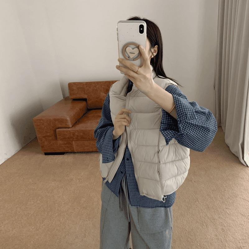 Thin ribs cotton vest women's winter new design sense small vest jacket vest vest