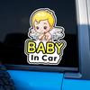 Car Warning Sticker Baby In Car Cupid Angel Graphics Decal for Car Window Safety Reminder Car decals 1/2PCS