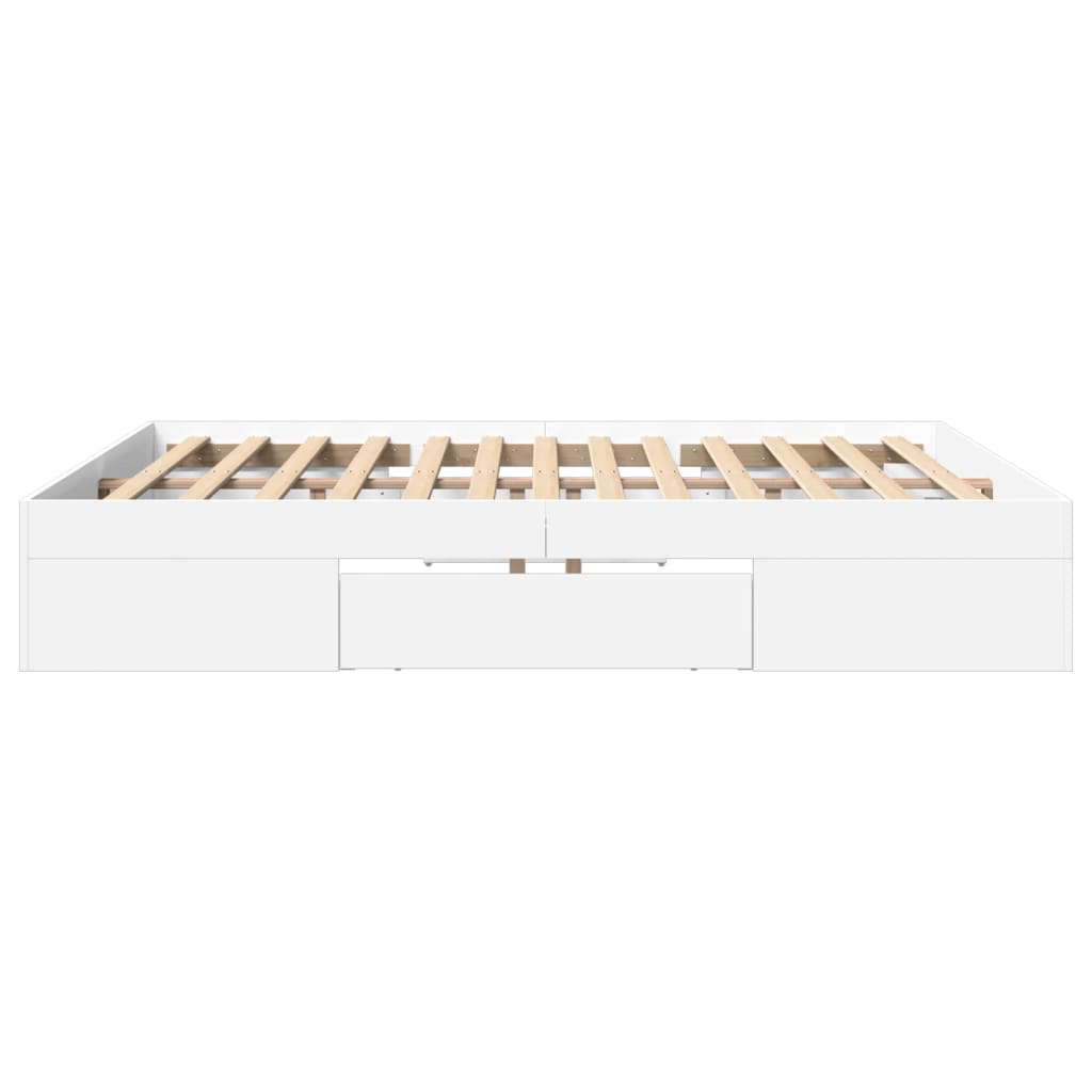 Bed Frame without Mattress White 180 x 200 cm Engineered Wood