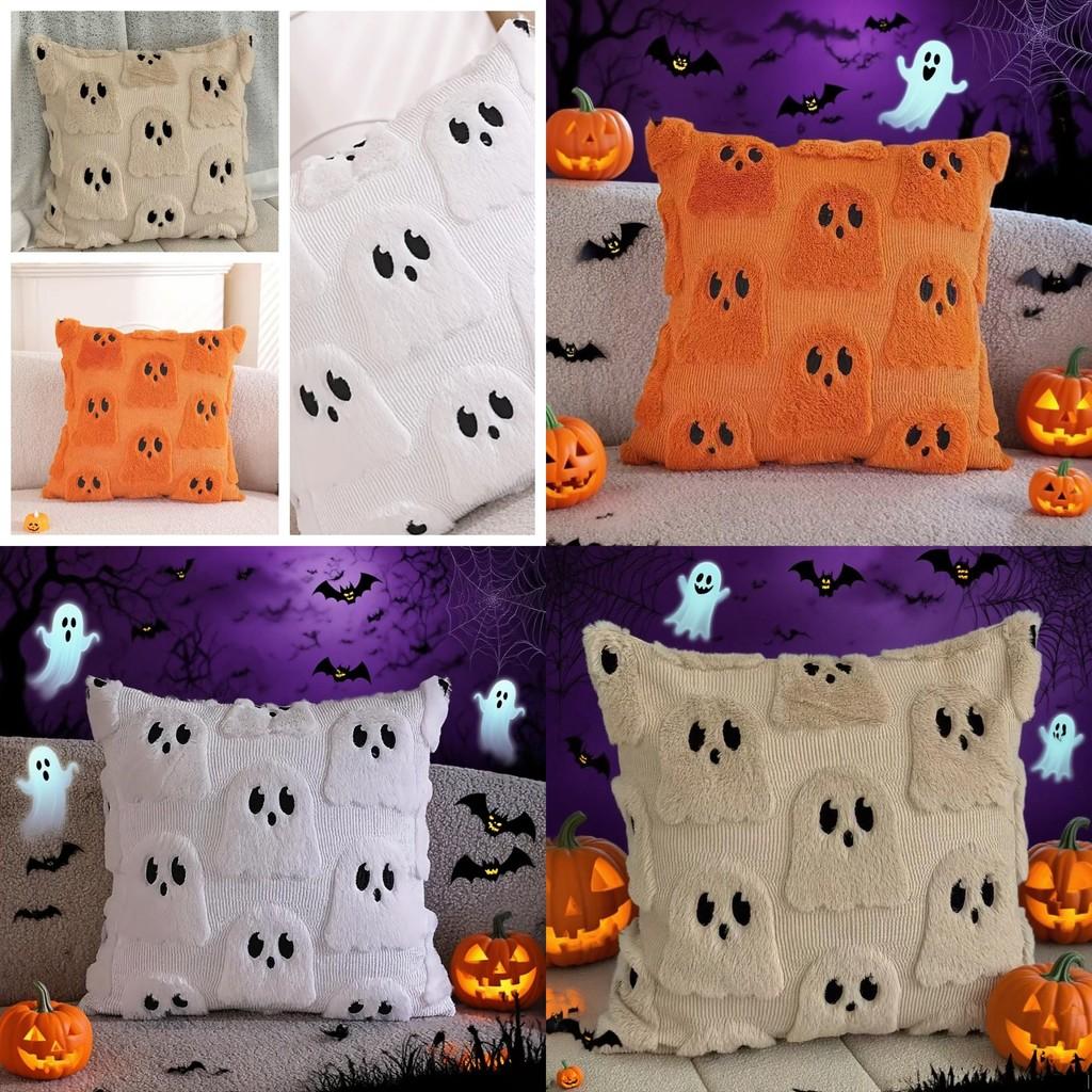 Ghost Halloween Cushion Cover Made Polyester Fun Design Living Room Decoration