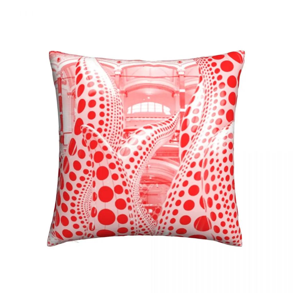Rosa Punkte Kissenbezüge Bett Auto Yayoi Kusama Kunst Abstrakt Kürbis Polka Pop Ästhetik Kissenbezug Cooles Dekor Zierkissenbezug
