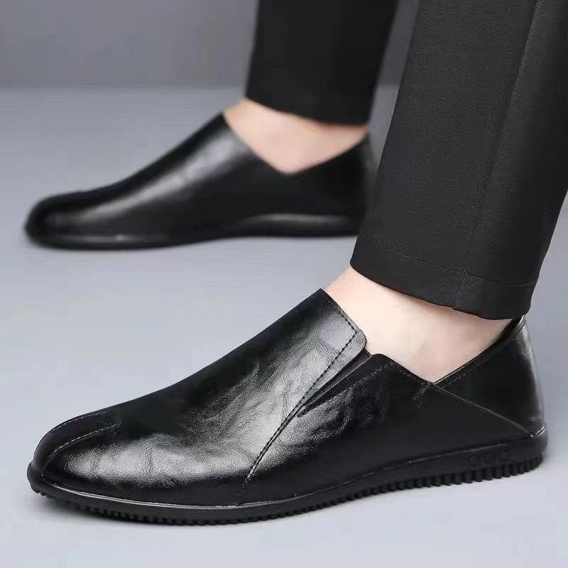 Men S Breathable Slip On Driver Shoes Soft Sole Business Casual Loafers Black