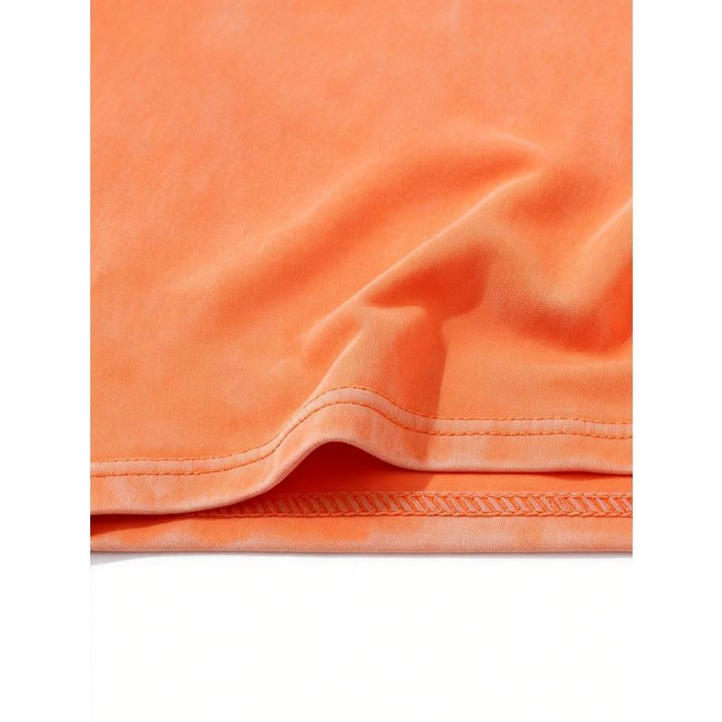 Men's Oversized Washed Gray T-Shirt Vintage Crew Neck Short Sleeve Casual Basic Top