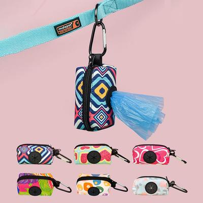 Designer Dog Walking Waste Bag Dispenser - Summer Print Poop Bag Storage Pouch