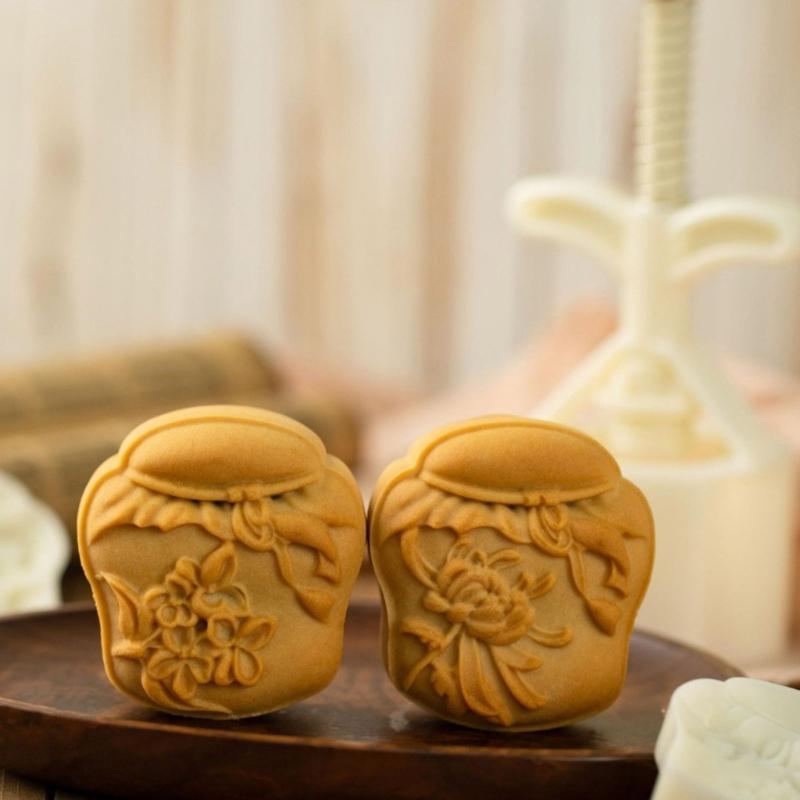 Chinese Pastries Cookie Stamp Hand Pressed Mooncakes Mold Bean Pastes Cake Molds Dessert Moulds for Cooking Lover