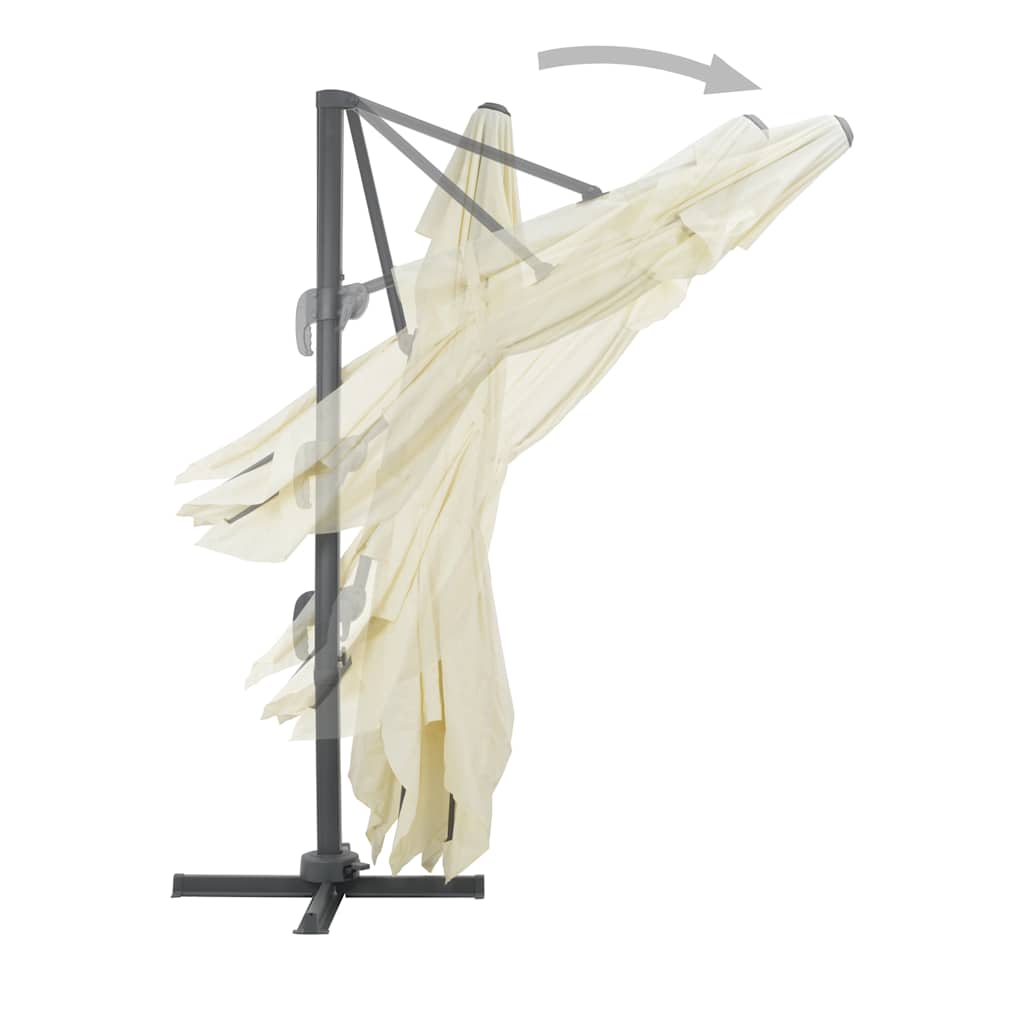 Traffic Light Umbrella with Aluminum Pole 400 X 300 Cm Sand Beige