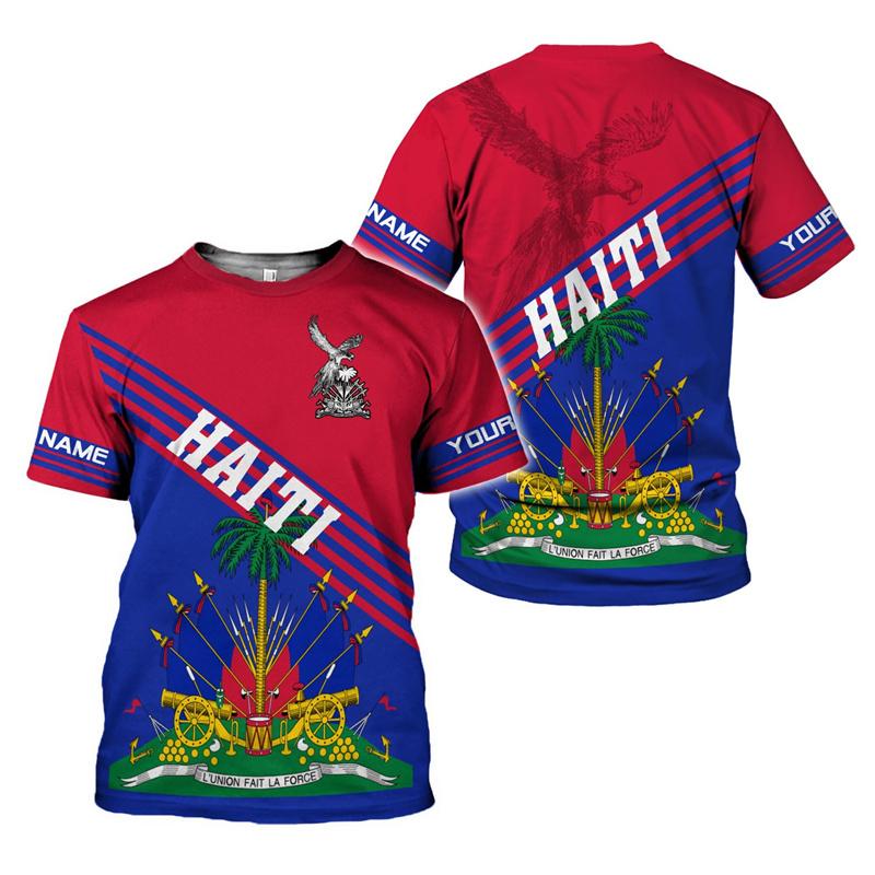 Fashion Haiti Flag T Shirt For Men Women 3D Printed Haitians Pride T-shirt Summer Short Sleeves Tops Crew Neck Tee Shirts