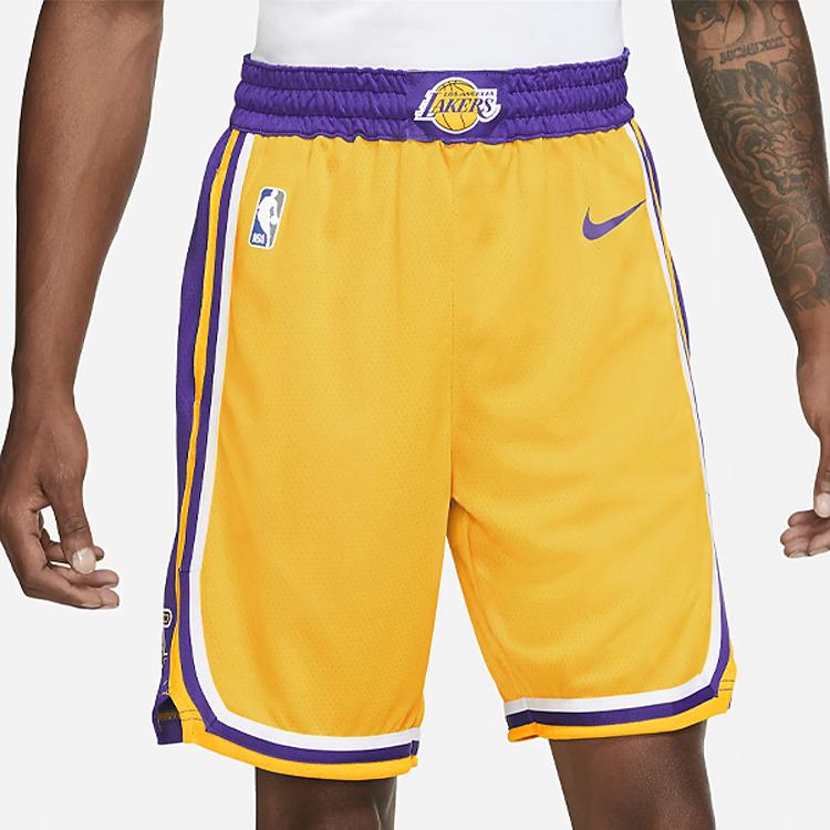 Nike NBA Icon Edition Team Limited Summer Breathable Mid-Rise Basketball Shorts SW Fan Version Men Bottoms Yellow AJ5617-728