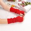 Long Fingerless Gloves Knitted Arm Sleeves Stretchy Arm Cover Thumb Hole Mittens