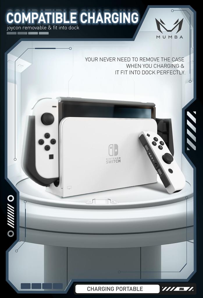 Чехол Mumba Nintendo Switch OLED 2021, органическая модель EL, защитный чехол TPU Grip, совместим с Nintendo Switch OLED и контроллером