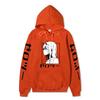 Zero Two Side Profile Anime Hoodie Japanese Letter Print Black Casual Long Sleeve Hooded Sweatshirt Pullover