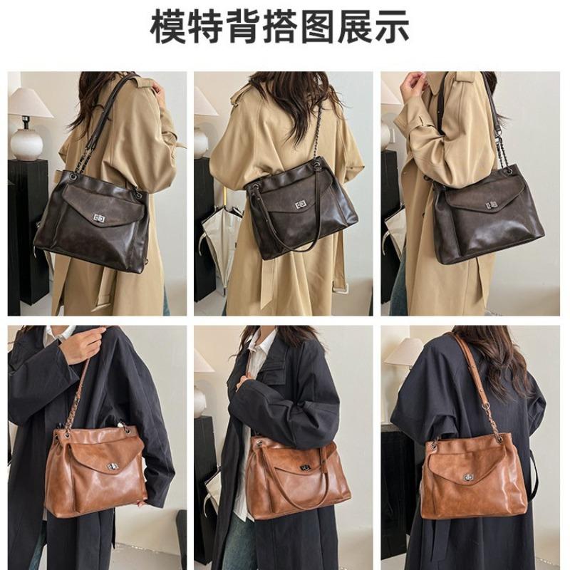 Retro mailman tote bag women's large-capacity new autumn and winter high-end niche commuting shoulder messenger bag