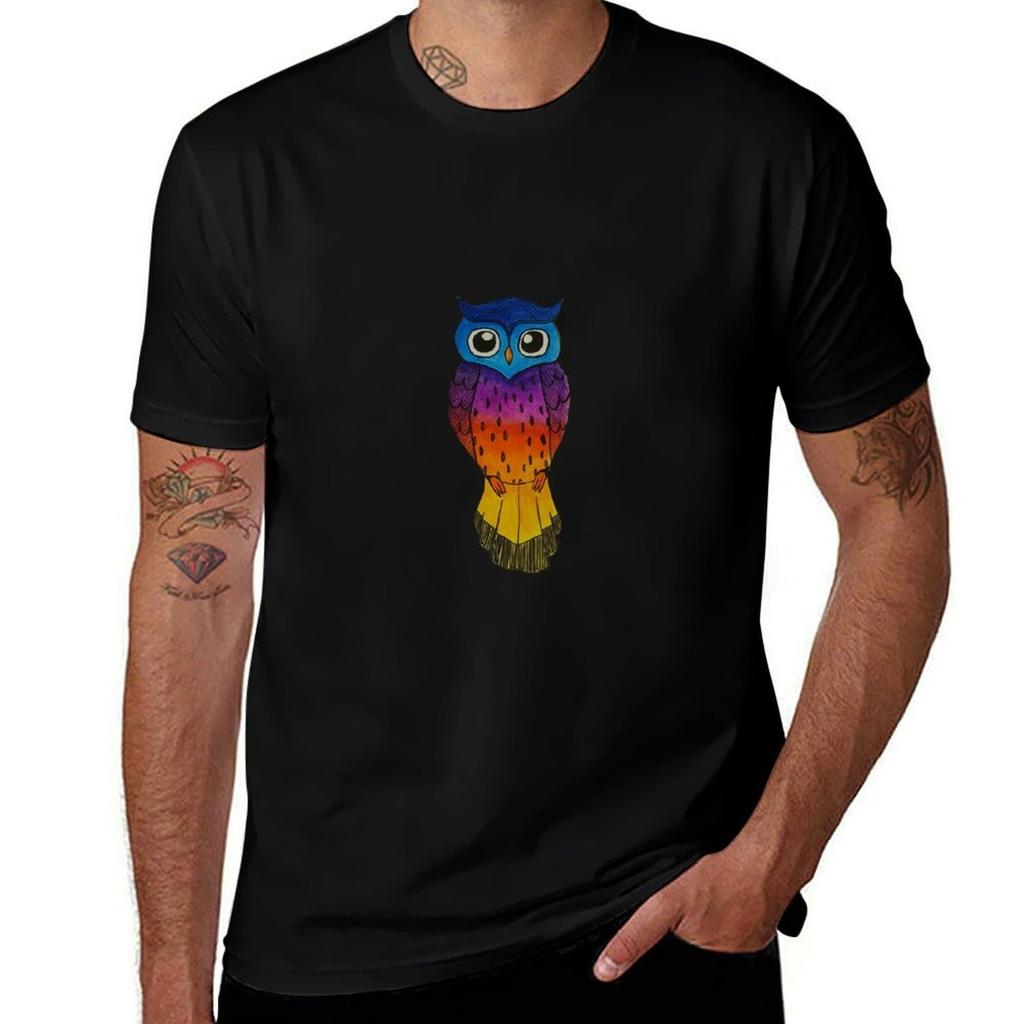 Owl T-Shirt Creative Graphic Tee Shirt