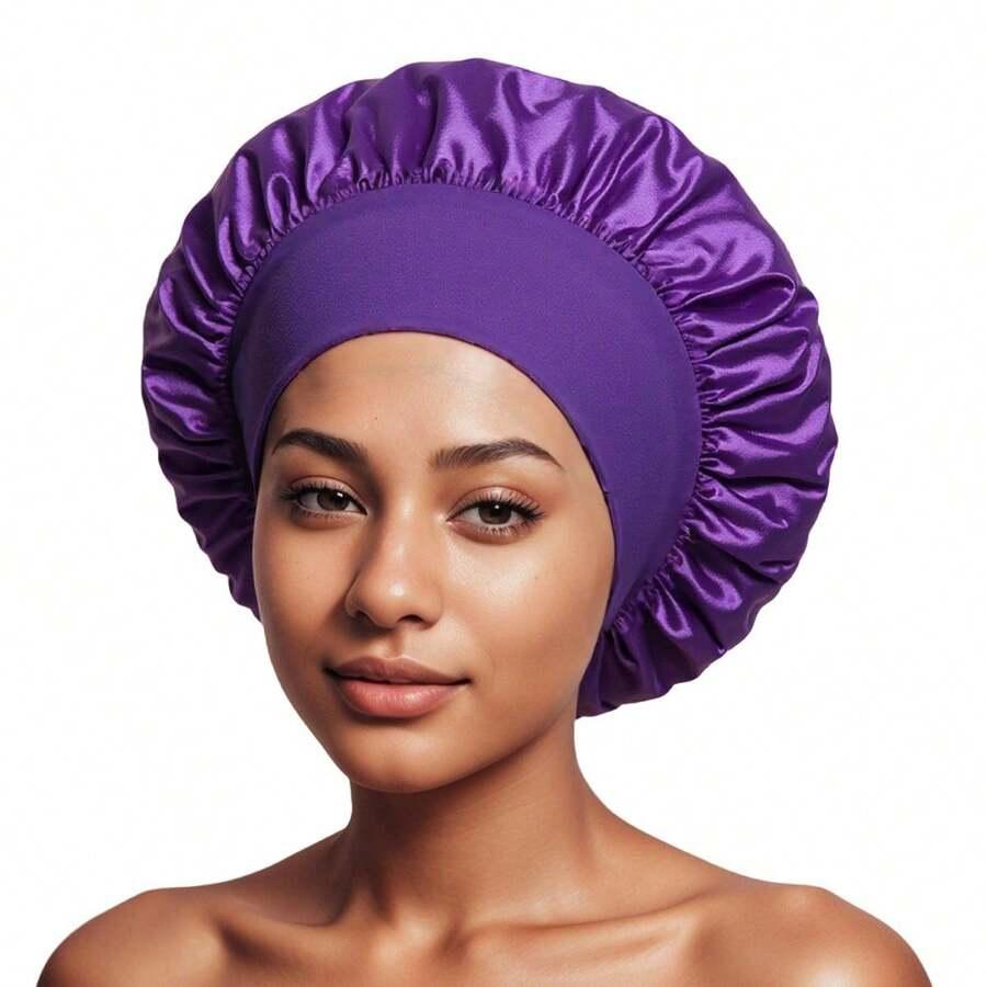 European and American Fashionable Women's Sleep Cap, High Elasticity Cap, Postpartum Hair Care Cap, Satin Wide Edge Sleep Cap