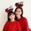 Red 2026 Happy New Year Headband Cartoon New Year Headdress Personality Horse Year Hairband  Girl