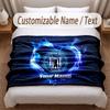Hertha BSC Bedruckte Flanelldecke Benutzerdefinierter Name Text Weiche Warme Decke für Schlafzimmer Feiertagsgeschenk