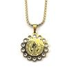 Catholic Rhinestones Saint Benedict Medal Pendant Necklace for Women Men Stainless Steel Gold Color San Benito Chain Jewelry