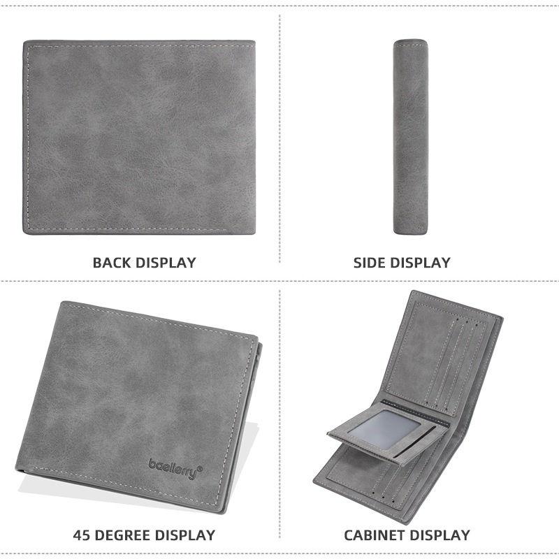 Baellerry Men Short Wallets Casual Design Business Card Holder Fashion Money Pack Purse