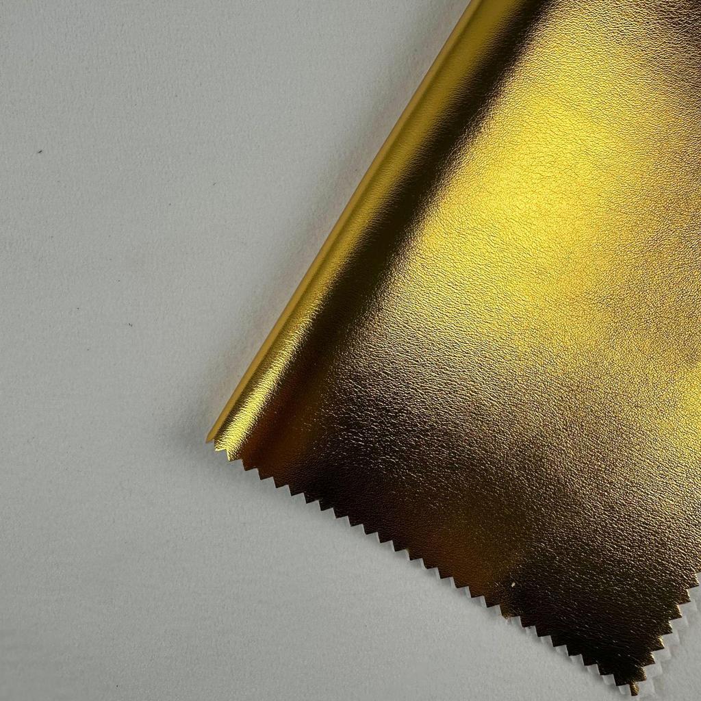 Iridescent Metal-Texture PU Leather with 1.2mm Cotton Fluff Backing for Luggage and Glasses Case Packaging