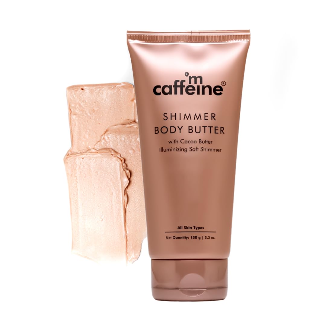 

mCaffeine Shimmer Body Butter With Cocoa Butter For Soft Glowing Shimmery Skin 150 g