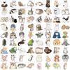 77 Cartoon Watercolor Cat Doodle Stickers Decorate Guitar Notebook Suitcase DIY Waterproof