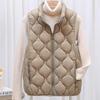 Lightweight Women's Down Vest Jacket Collar Waistcoat Autumn Winter Short Warm Vest Coat Outwear