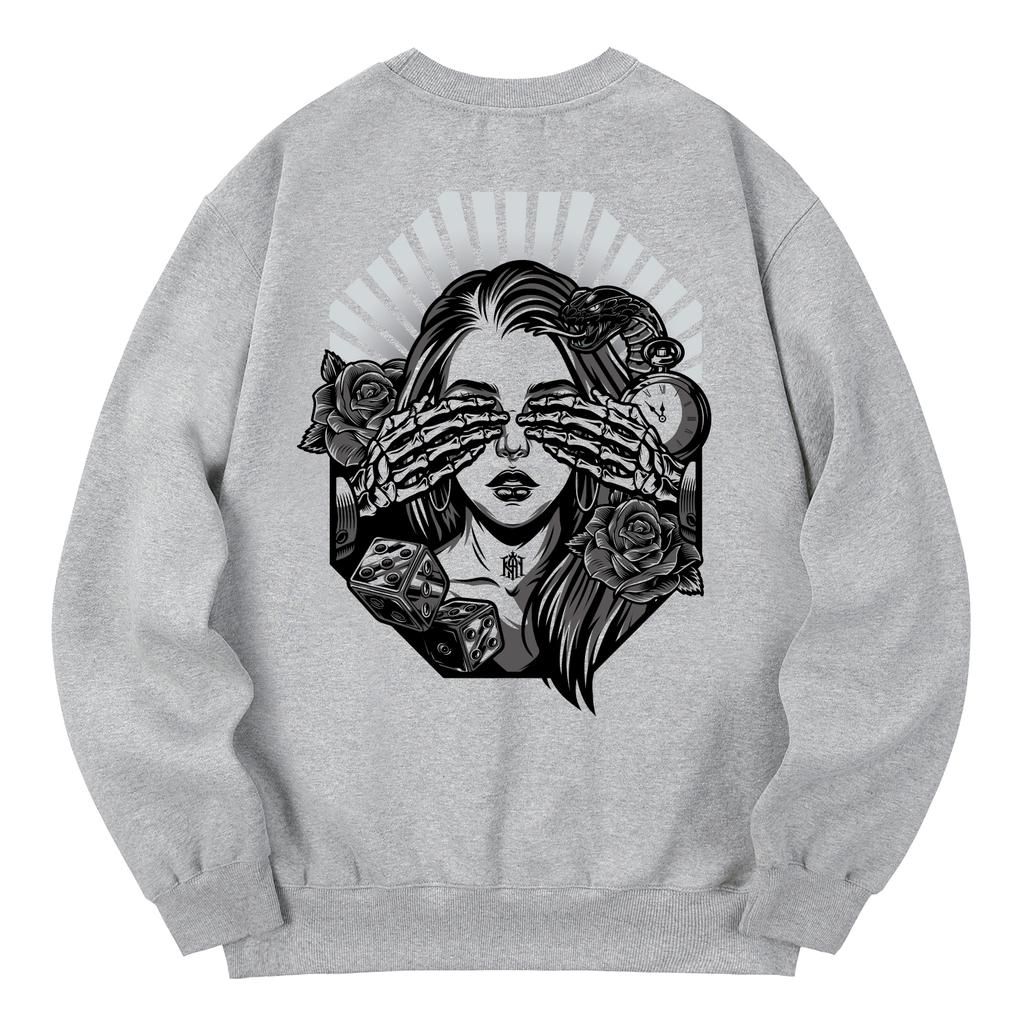 KAN6312 Kmg0024 Eye Of Truth Fleece-Lined Sweatshirt - Gray